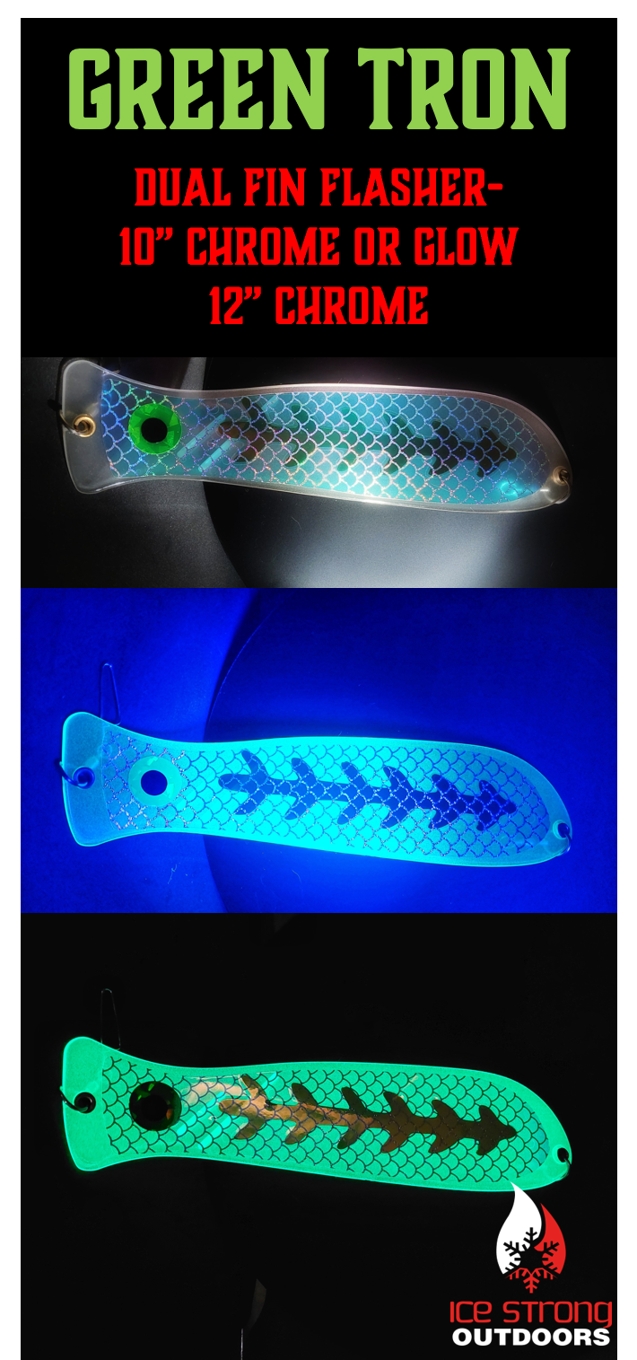 Ice Strong Chrome Fishblade Flashers - 10 & 12 Inch