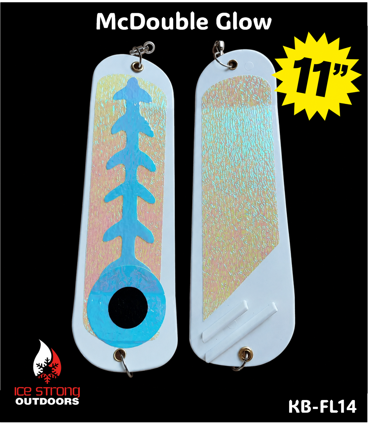 Ice Strong 11-Inch Dual-Fin Trolling Flashers