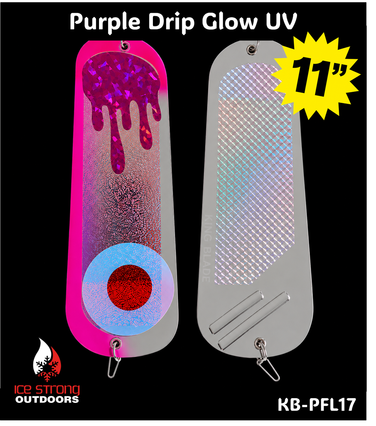 Ice Strong 11-Inch Dual-Fin Trolling Flashers