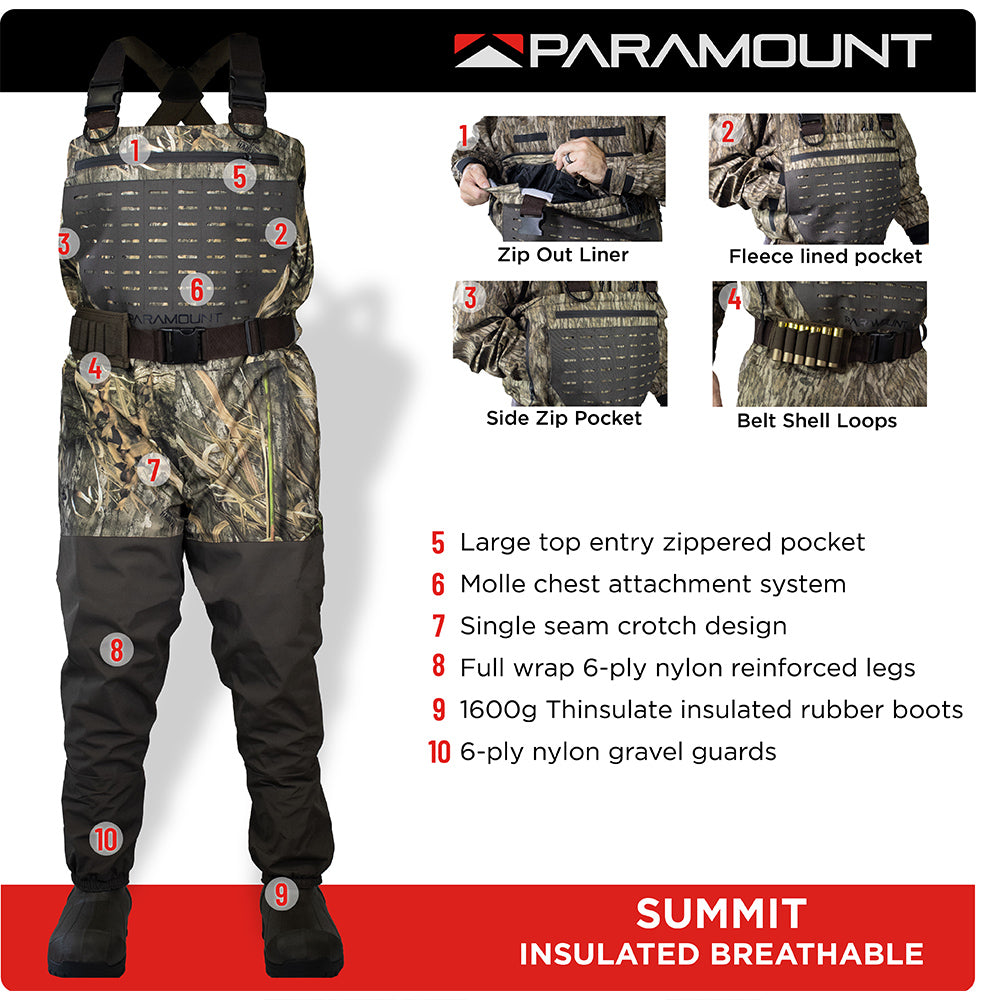 Paramount Summit Insulated Breathable Camo Wader 1600G