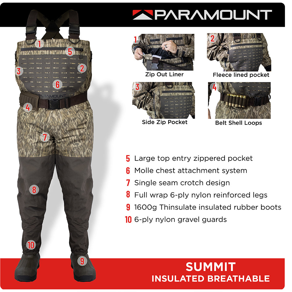Paramount Summit Insulated Breathable Camo Wader 1600G