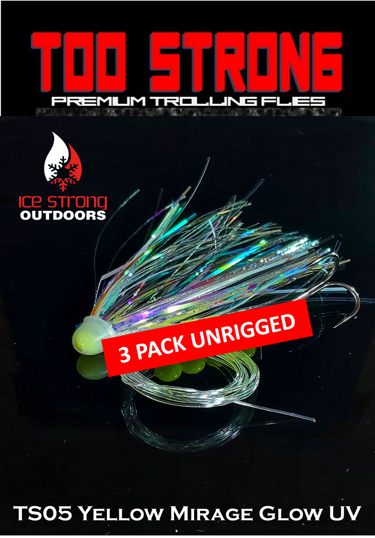 Ice Strong Too Strong Trolling Fly Bodies (3-Pack)