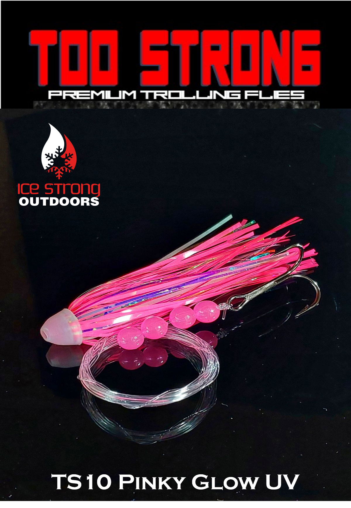Ice Strong Too Strong Trolling Flies - Fully Rigged