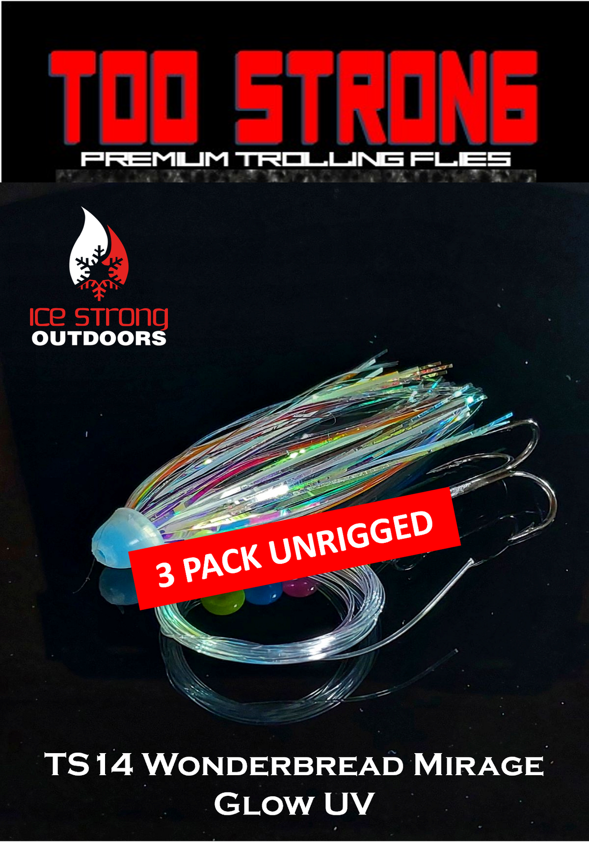 Ice Strong Too Strong Trolling Fly Bodies (3-Pack)