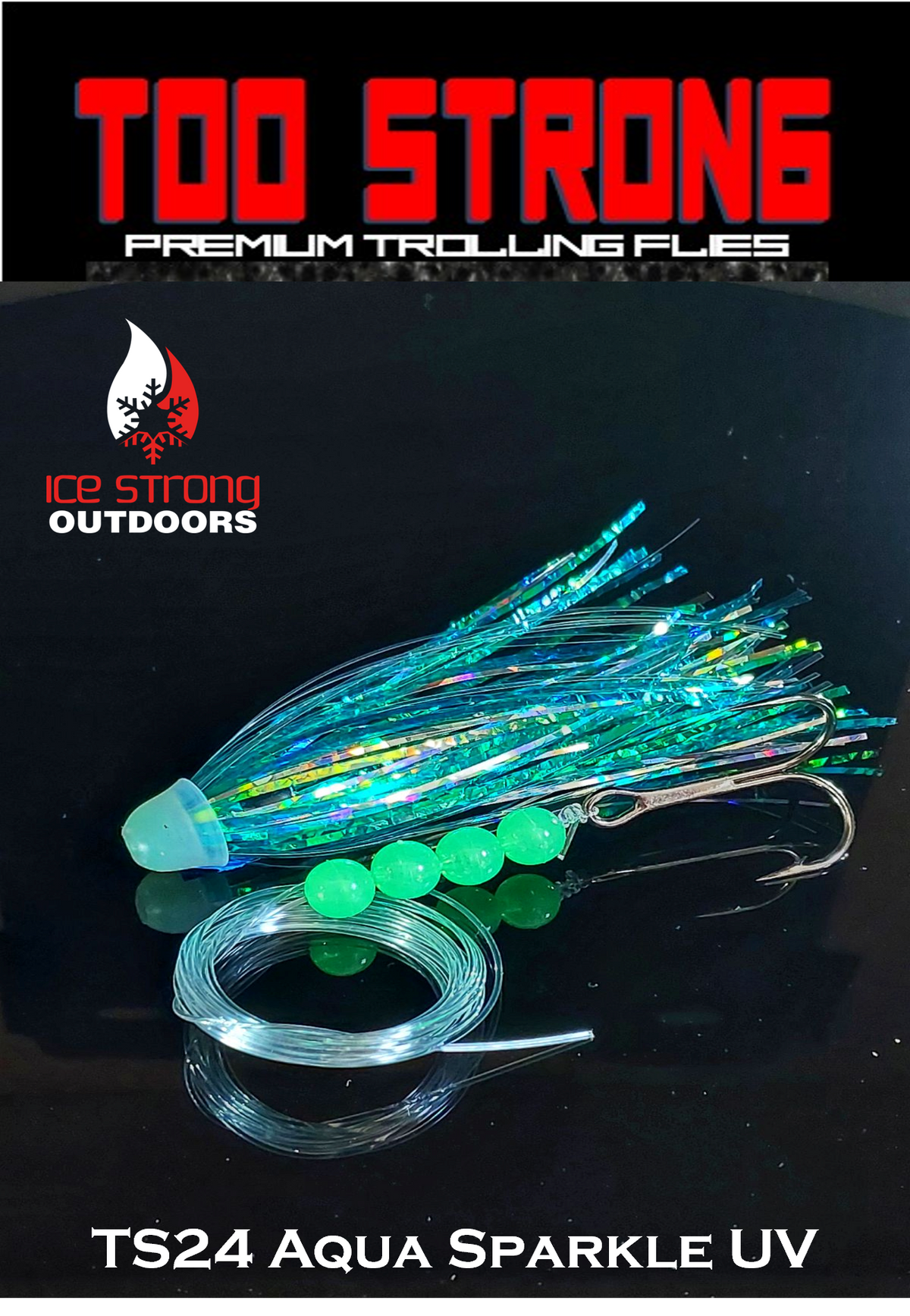 Ice Strong Too Strong Trolling Flies - Fully Rigged