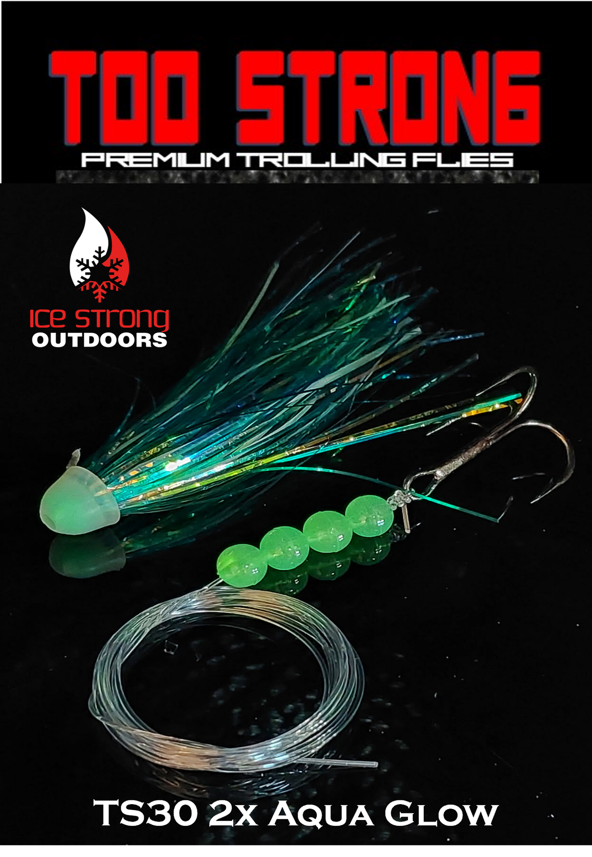 Ice Strong Too Strong Trolling Flies - Fully Rigged