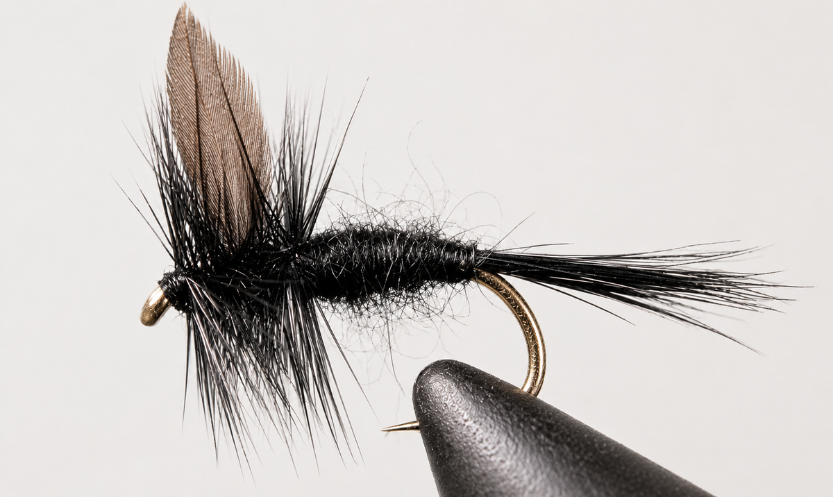 Stone Creek Black Gnat - Black Tail or Red Tail Dry Fly