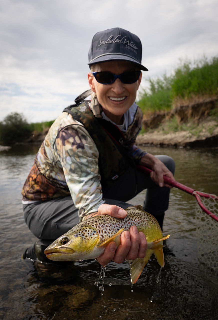 Fincognito Secluded Brown Graphic Fishing Hoodie