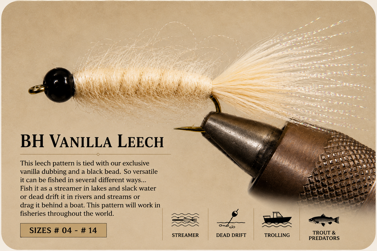 Stone Creek Bead Head Vanilla Leech Streamer