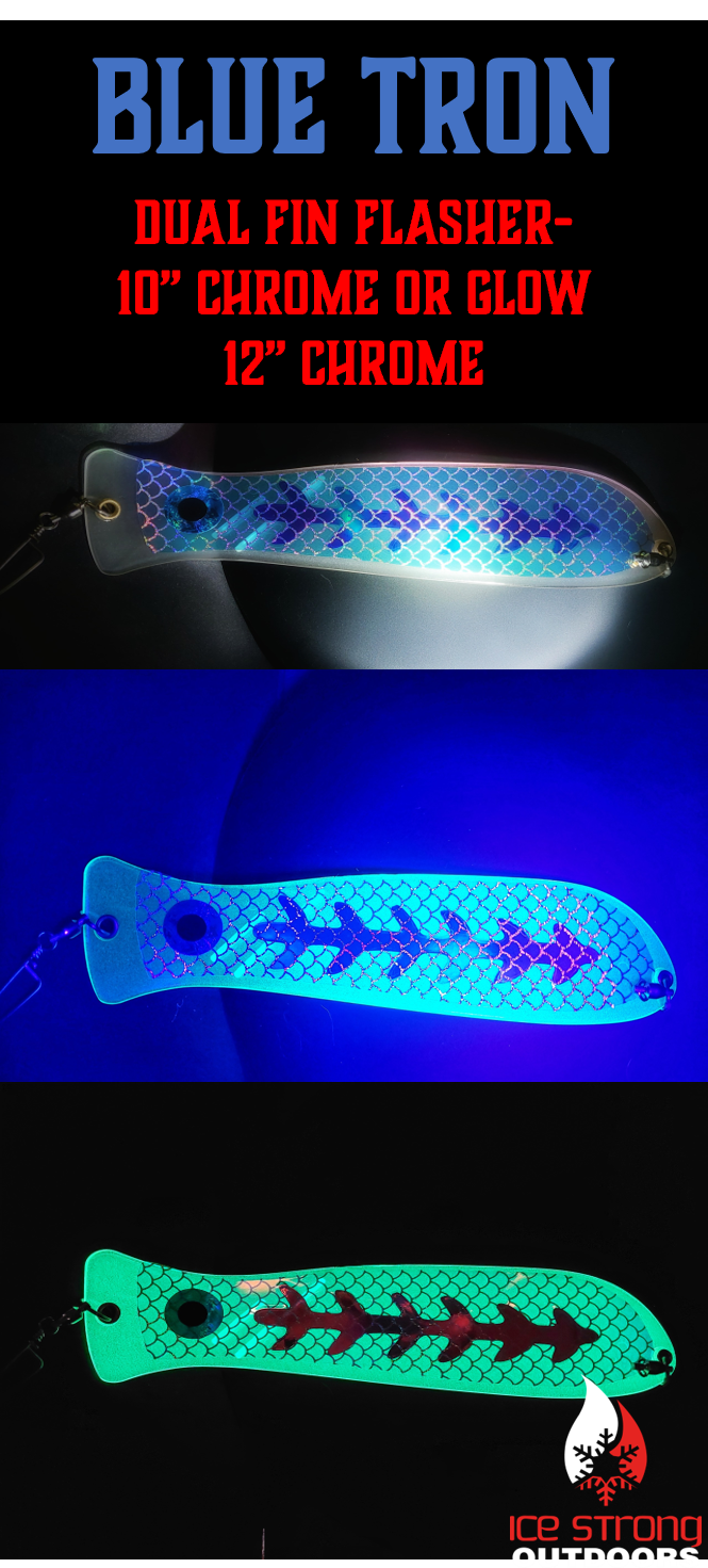 Ice Strong Chrome Fishblade Flashers - 10 & 12 Inch