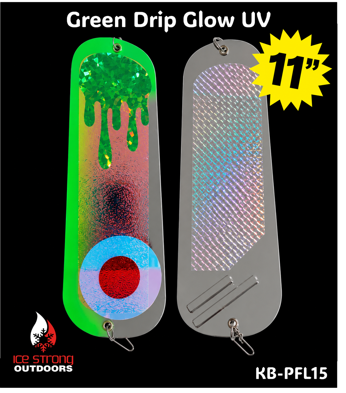 Ice Strong 11-Inch Dual-Fin Trolling Flashers