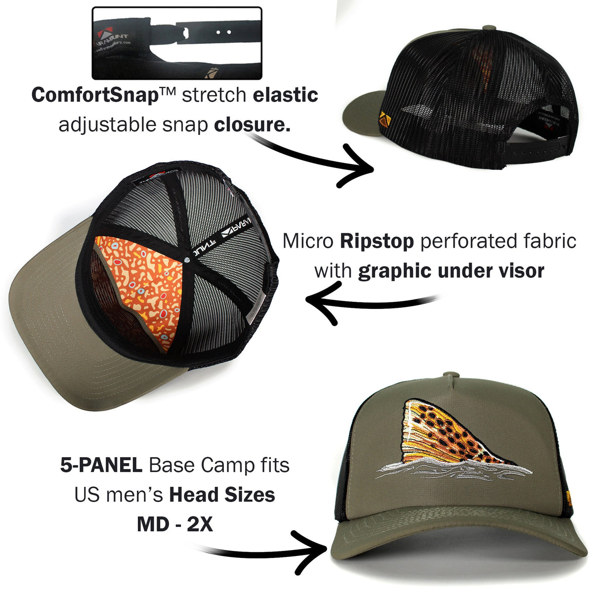 Paramount Brown Trout Tail Base Camp Cap