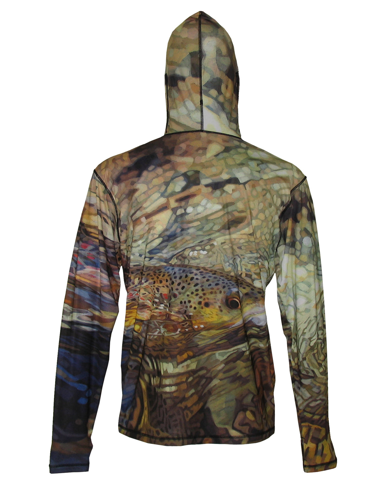 Fincognito Secluded Brown Graphic Fishing Hoodie