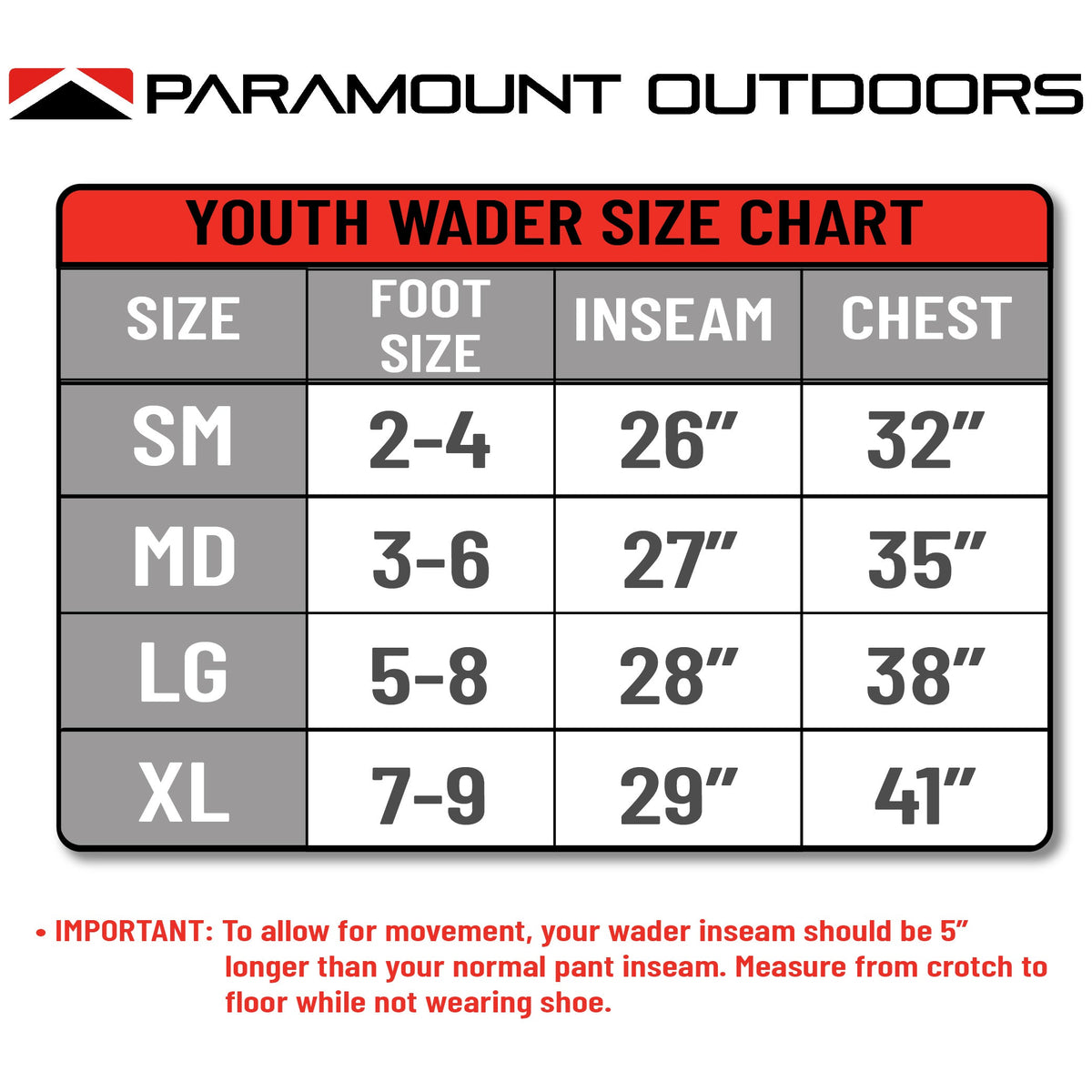 Paramount Stonefly Youth Fishing Breathable Chest Waders For Kids