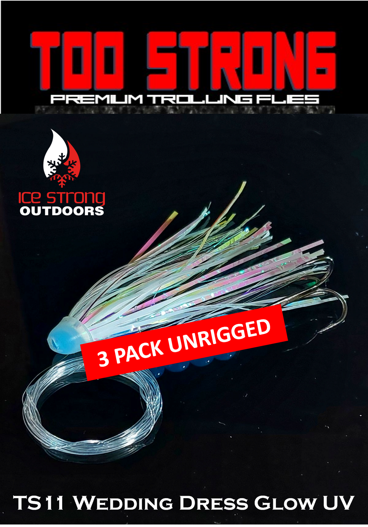 Ice Strong Too Strong Trolling Fly Bodies (3-Pack)
