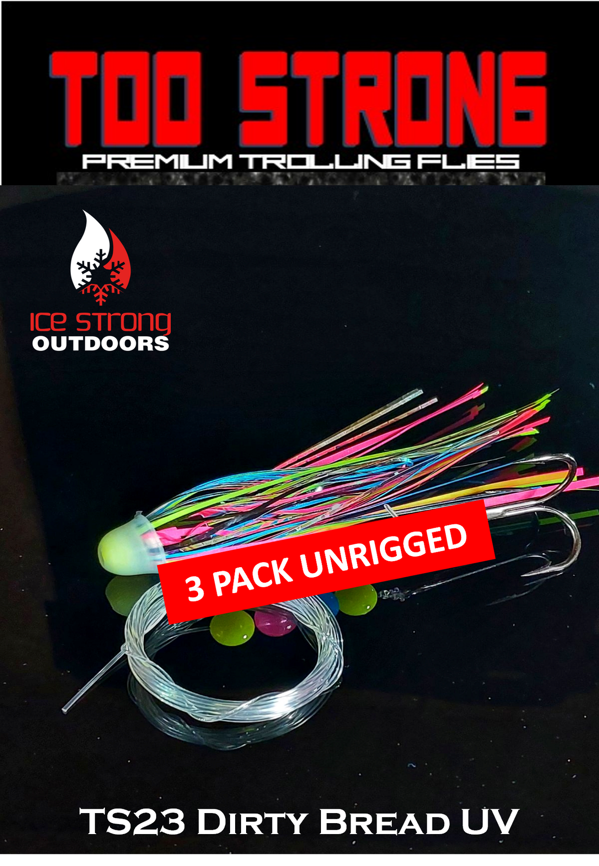 Ice Strong Too Strong Trolling Fly Bodies (3-Pack)