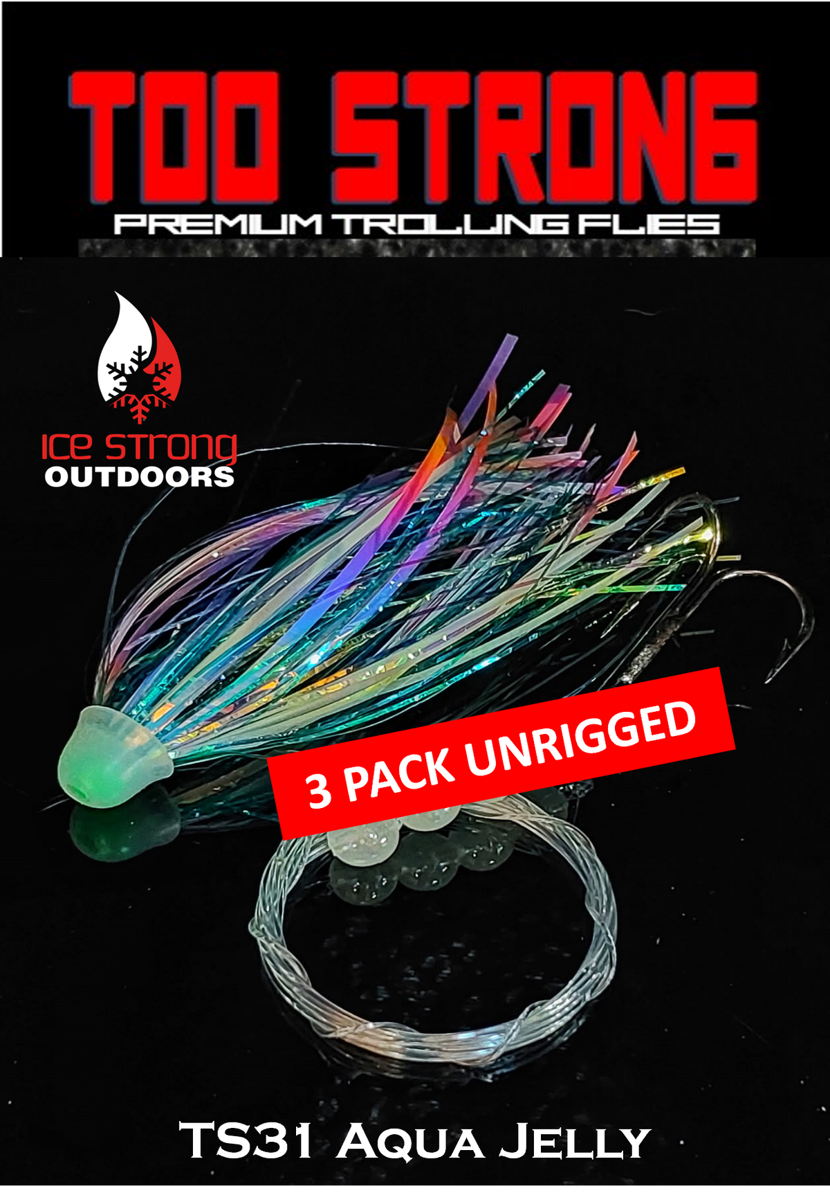 Ice Strong Too Strong Trolling Fly Bodies (3-Pack)