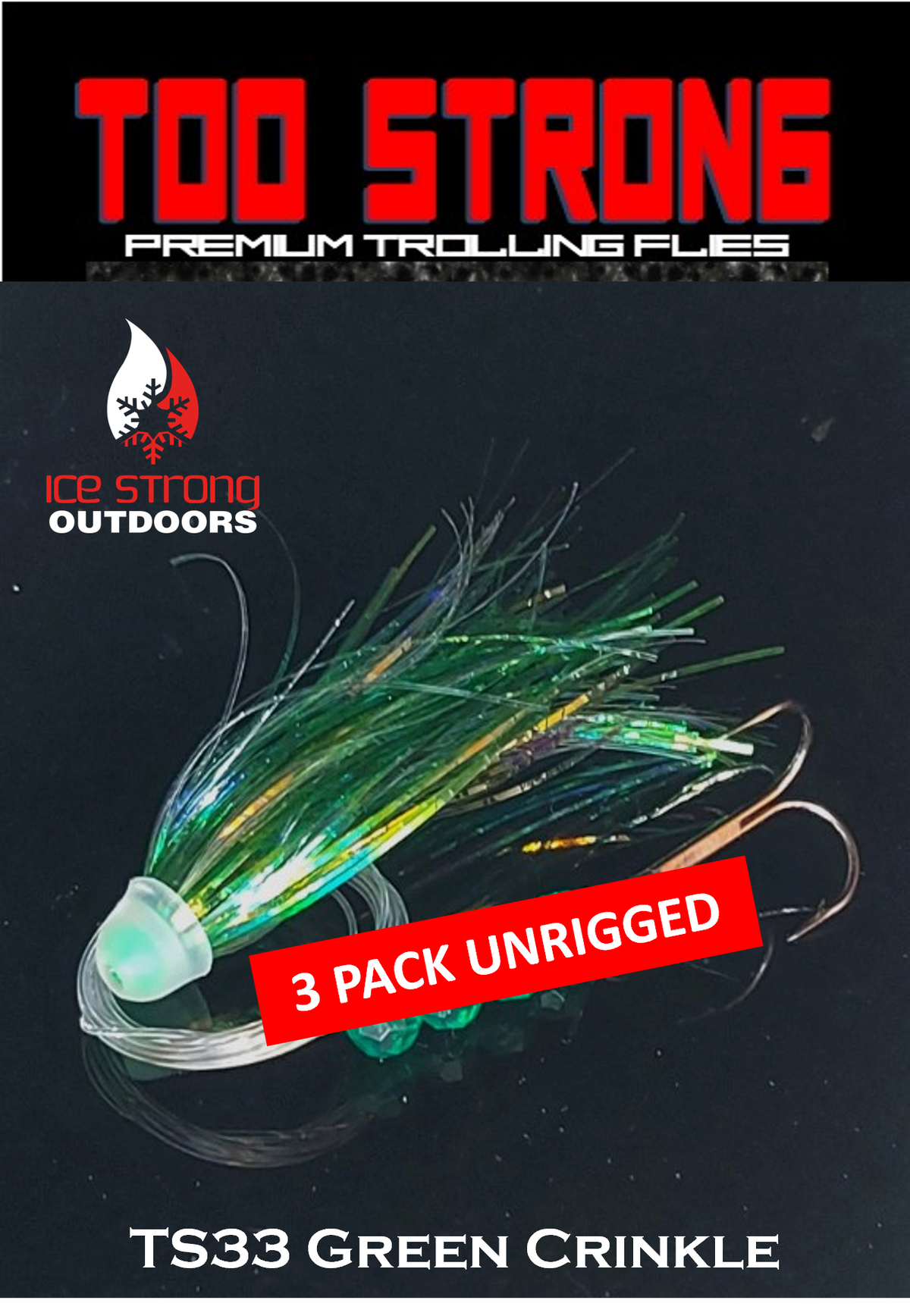 Ice Strong Too Strong Trolling Fly Bodies (3-Pack)