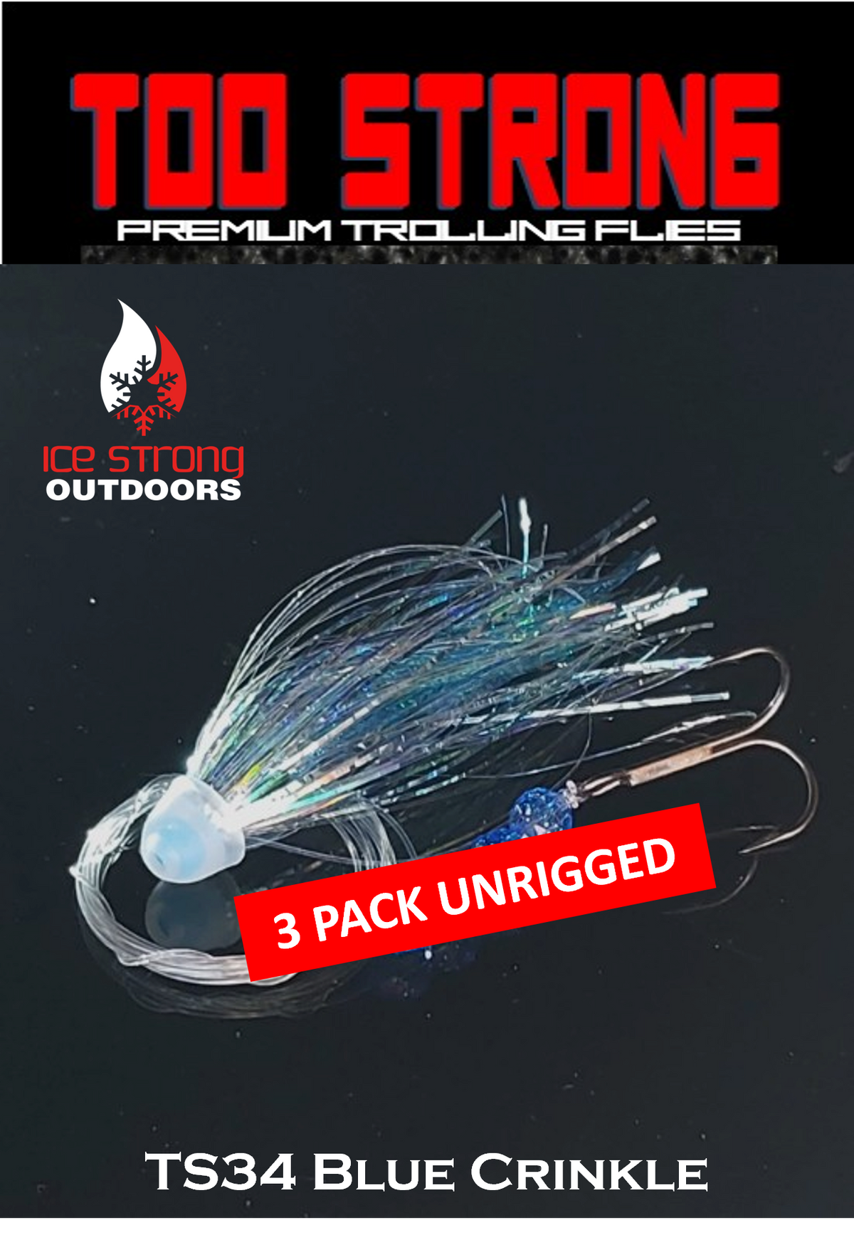 Ice Strong Too Strong Trolling Fly Bodies (3-Pack)